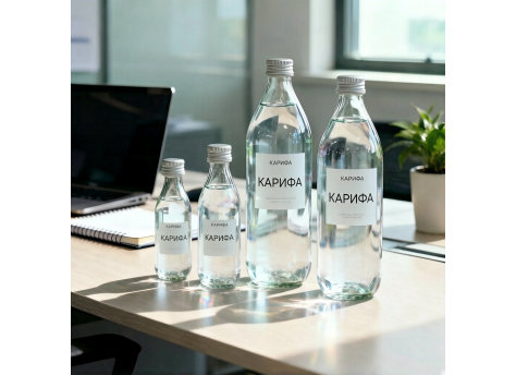 Вода с Вашим логотипом в стеклянной бутылке