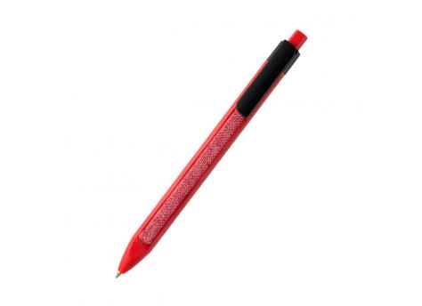 Ручка пластиковая с текстильной вставкой Kan, красная