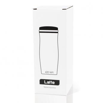 Термокружка Latte, бело-черный