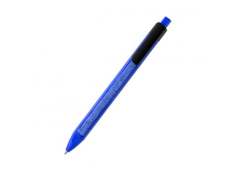 Ручка пластиковая с текстильной вставкой Kan, синяя