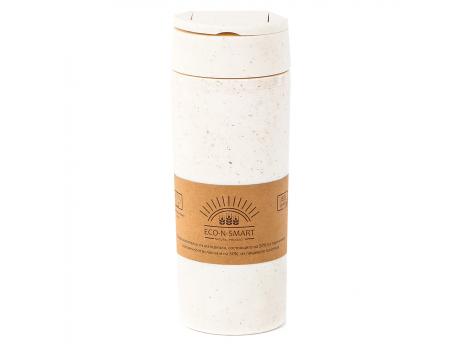 Термостакан с двойной стенкой Smile из пшеничного волокна, бежевый