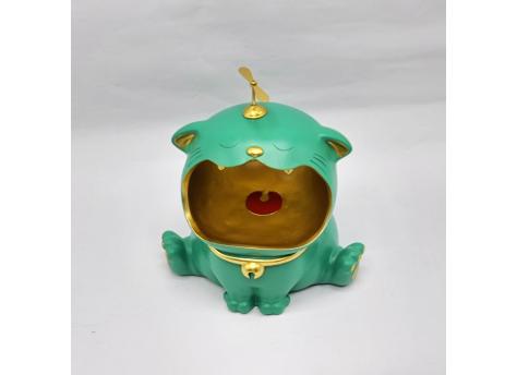 Статуэтка хранитель Кот большой, изумруд