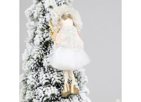 Новогоднее украшение рождественский ангел Бэгис, белый
