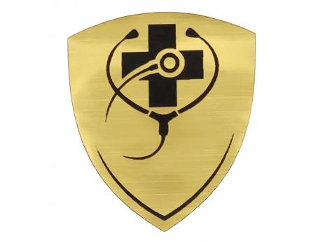 Шильд-наклейка медицина, золото
