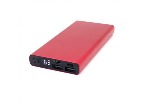 Внешний аккумулятор Höginn в металлическом корпусе, 10000mAh, красный.