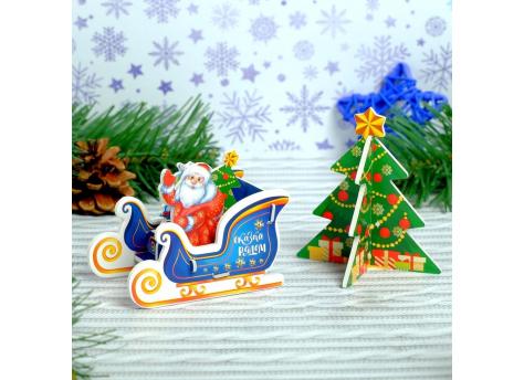 Конструктор фигурки"Сани Деда мороза" 3Д   3564572