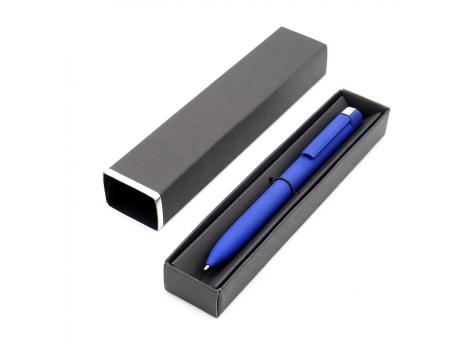 Ручка Espada в коробке Cradle чёрной с серебристым, синяя