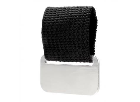 Металлический шильд с цветным ремешком (съёмный), чёрный