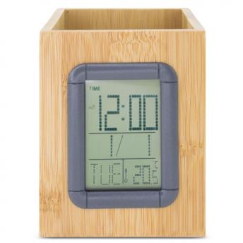 Бамбуковый держатель для ручек с метеостанцией "LAOS" NTEU3-200521