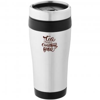 Термостакан Elwood из переработанной нержавеющей стали, сертифицированной по стандарту RCS, объемом 410 мл - сплошной черный NTEU15-529044