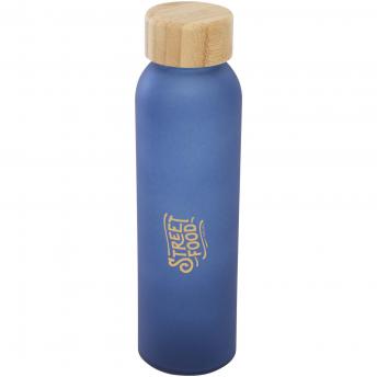 Бутылка из матового содово-известкового стекла объемом 500 мл с бамбуковой крышкой Lume NTEU15-620643