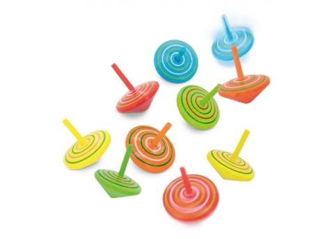 Набор из 10 волчков из натурального дерева "GIRO" NTEU3-448978