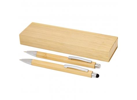 Набор из бамбуковой шариковой ручки и механического карандаша Oblys (черные чернила) NTEU15-584703