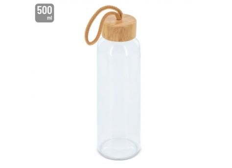 Стеклянная бутылка с крышкой из бамбука "BLIS" NTEU3-568672