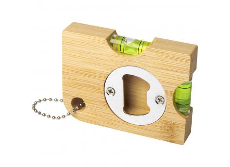 Открывашка для бутылок Levo из бамбука с уровнем NTEU15-558772