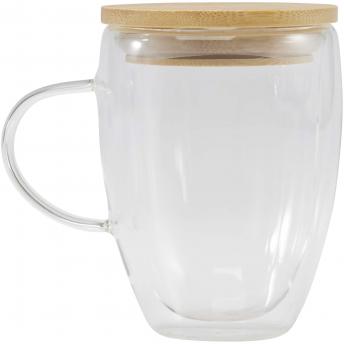 Стеклянная чашка Leona 350 мл с бамбуковой крышкой NTEU15-620651