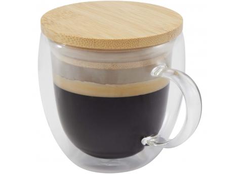 Стеклянная чашка Lenora 250 мл с бамбуковой крышкой NTEU15-620652