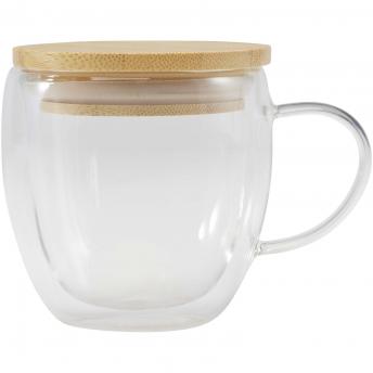 Стеклянная чашка Lenora 250 мл с бамбуковой крышкой NTEU15-620652