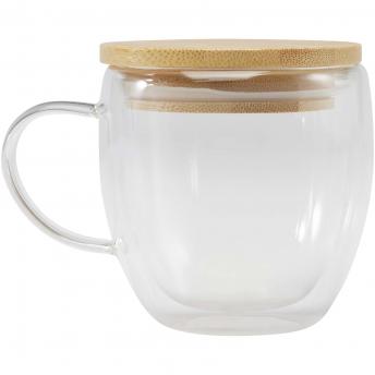 Стеклянная чашка Lenora 250 мл с бамбуковой крышкой NTEU15-620652