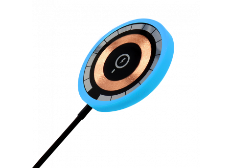 Беспроводное магнитное зарядное устройство Aphia 15W To Go, черный/голубой