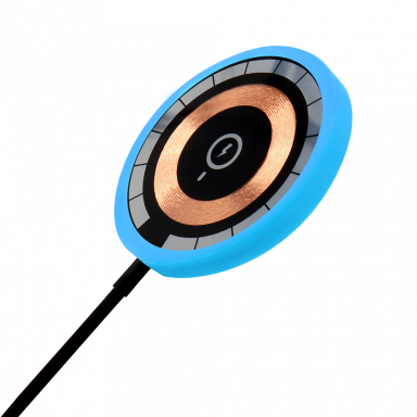 Беспроводное магнитное зарядное устройство Aphia 15W To Go, черный/голубой