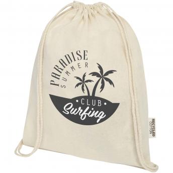 Сумка-мешок из переработанного хлопка GRS плотностью 140 г/м² Oregon NTEU15-559201