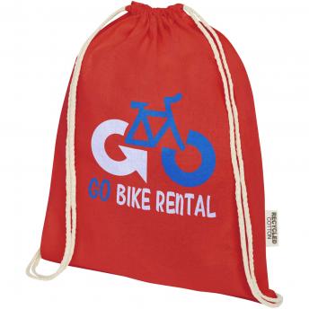 Сумка-мешок из переработанного хлопка GRS плотностью 140 г/м² Oregon NTEU15-559202