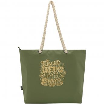 Пляжная сумка-холодильник Panama GRS из переработанных материалов с ручками из шнура NTEU15-584859