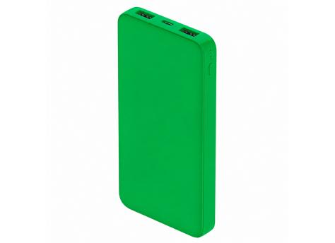 Внешний аккумулятор Polus, 10000 Mah, софт-тач покрытие, зеленый