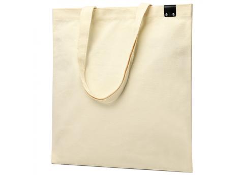 Сумка для покупок IVORY 325 г/м² с PU нашивкой, чёрный