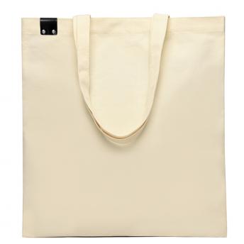 Сумка для покупок IVORY 325 г/м² с PU нашивкой, чёрный