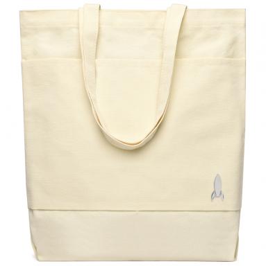 Сумка для покупок JETTA 325 г/м² с шильдом - ракета, натуральный