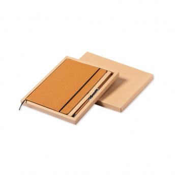 Набор из блокнота и шариковой ручки из переработанной кожи Nauthax NTEU10-312944