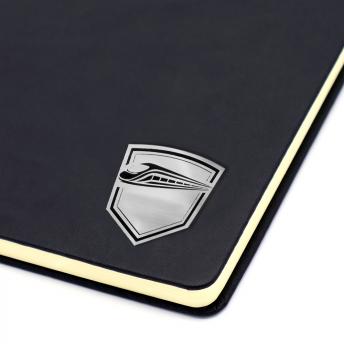 Ежедневник с шильдом-наклейкой - поезд, черный