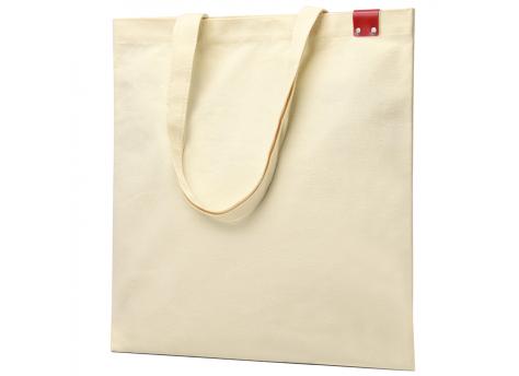 Сумка для покупок IVORY 325 г/м² с PU нашивкой, красный