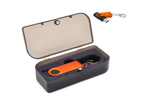 Флешка Twist Color 16 Гб в футляре, оранжевая