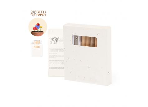 Набор из 6 карандашей с шаблонами и точилкой в коробке с семенами Elaris NTEU10-535690