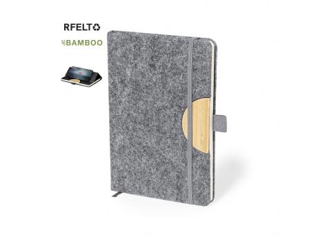 Блокнот Kobain с твердой обложкой из фетра RPET 300D NTEU10-536152