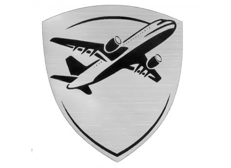 Шильд-наклейка самолет, серебро