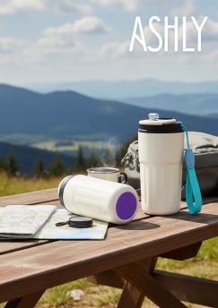 Термокружка Ashly To Go, белая/бирюзовая/фиолетовая