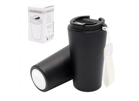 Термокружка Surprise To Go с индикатором, чёрная/белая