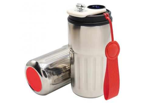 Термокружка Ashly To Go, серебристая/красная