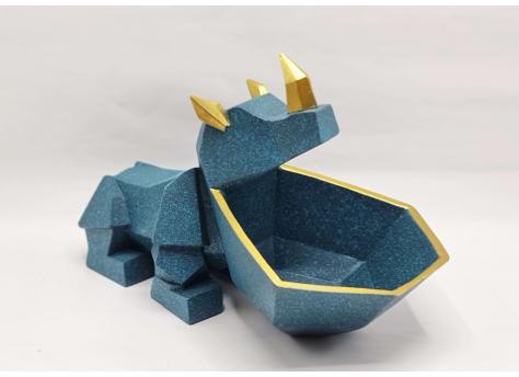 Статуэтка хранитель Носорог, аквамарин