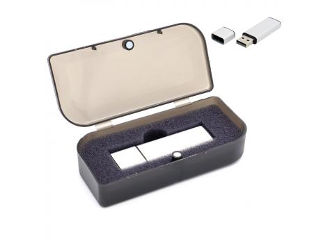 Флешка Loon 16 Гб в футляре, серебристая