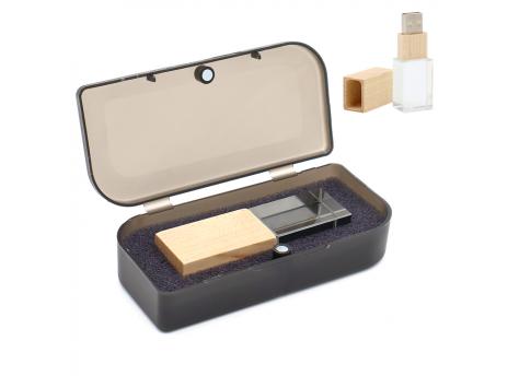 Флешка Кристал Bamboo 16 Гб в футляре, светло-коричневый