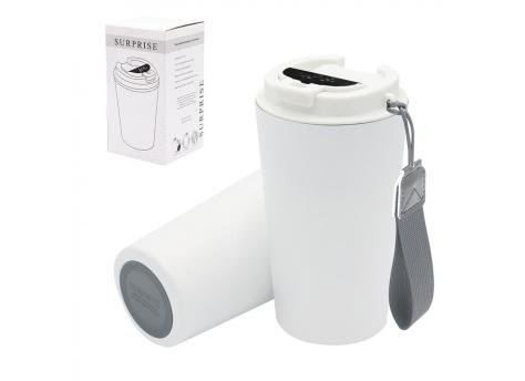 Термокружка Surprise To Go с индикатором, белая/серая