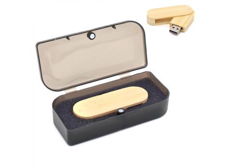 Флешка Green 16 Гб в футляре, светло-коричневый