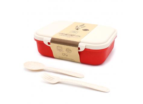 Ланчбокс (контейнер для еды) Ulf из пшеничного волокна, красный