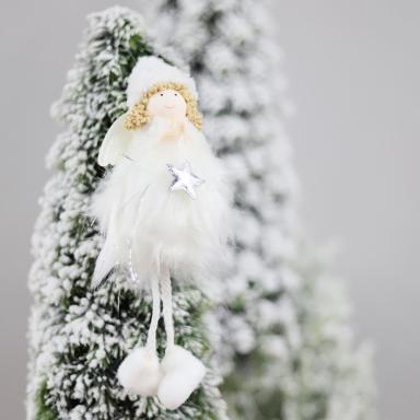 Новогоднее украшение рождественский ангел Брайтенс, белый