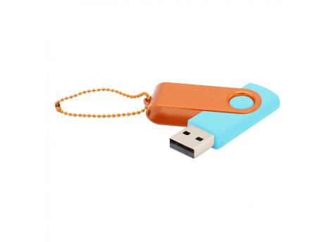 Флешка Designer To Go 2.0 USB 16Gb, бирюзовый/оранжевый